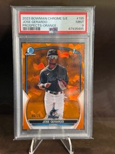 2023 1st Bowman Chrome Sapphire Orange Refractor Jose Gerardo #BCP-195 /75 PSA 9