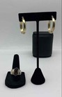 925 Sterling Silver Amber Hexagon Ring Size 8 Gold Tone Hoop Earrings 13.6g — photo 1