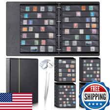 Lewtemi Stamp Collecting Album Set - 20 Pages, Tweezers, Magnifier