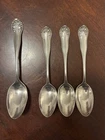 Antique Gorham Lancaster Rose Sterling Silver Teaspoon and Three Coffee Spoons