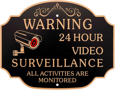 Video Surveillance Sign, Aluminum 11.6x9 Inch Metal Security Sign for Outdoor...