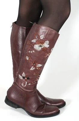 Damenstiefel Lederstiefel Leder True Vintage Elegant Stiefel Cafè Noir 38 - Bild 1 von 4