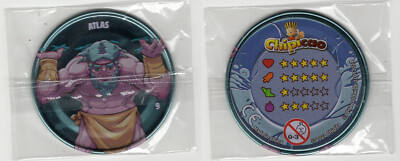 CHIPICAO HERCULES SERIE METALL POG TAZOS Nr. 9 ATLAS NEU VERSIEGELT AUS GRIECHENLAND