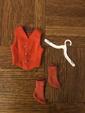 Vintage Barbie Ken Victory Dance #1411 Plaid Vest Red Socks 