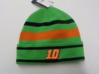 Danica Patrick Nascar Racing Green Orange Striped Knit Hat 10 16rr Danica Patrick Nascar Racing Green Orange Striped Knit Hat 10 16rr