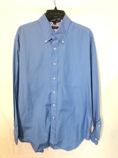 Tommy Hilfiger Mens Size 17 34-35 TLC The Lifetime Collar Button Down Blue