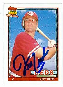 Jeff Reed autographed baseball card (Cincinnati Reds) 1991 Topps #419 ...