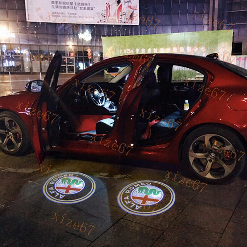 2x Luz láser sombra cortesía paso puerta LED para Alfa Romeo Stelvio 2017-18 Foto 2 de 4