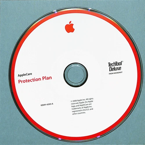 AppleCare Mac Protection Plan CD 2008 TechTool Deluxe CD-ROM officiel Apple 2008