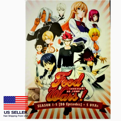 FOOD WARS! Seasons 1-5 (86 Episodes) Complete English Dubbed Anime DVD + 5 OVAs