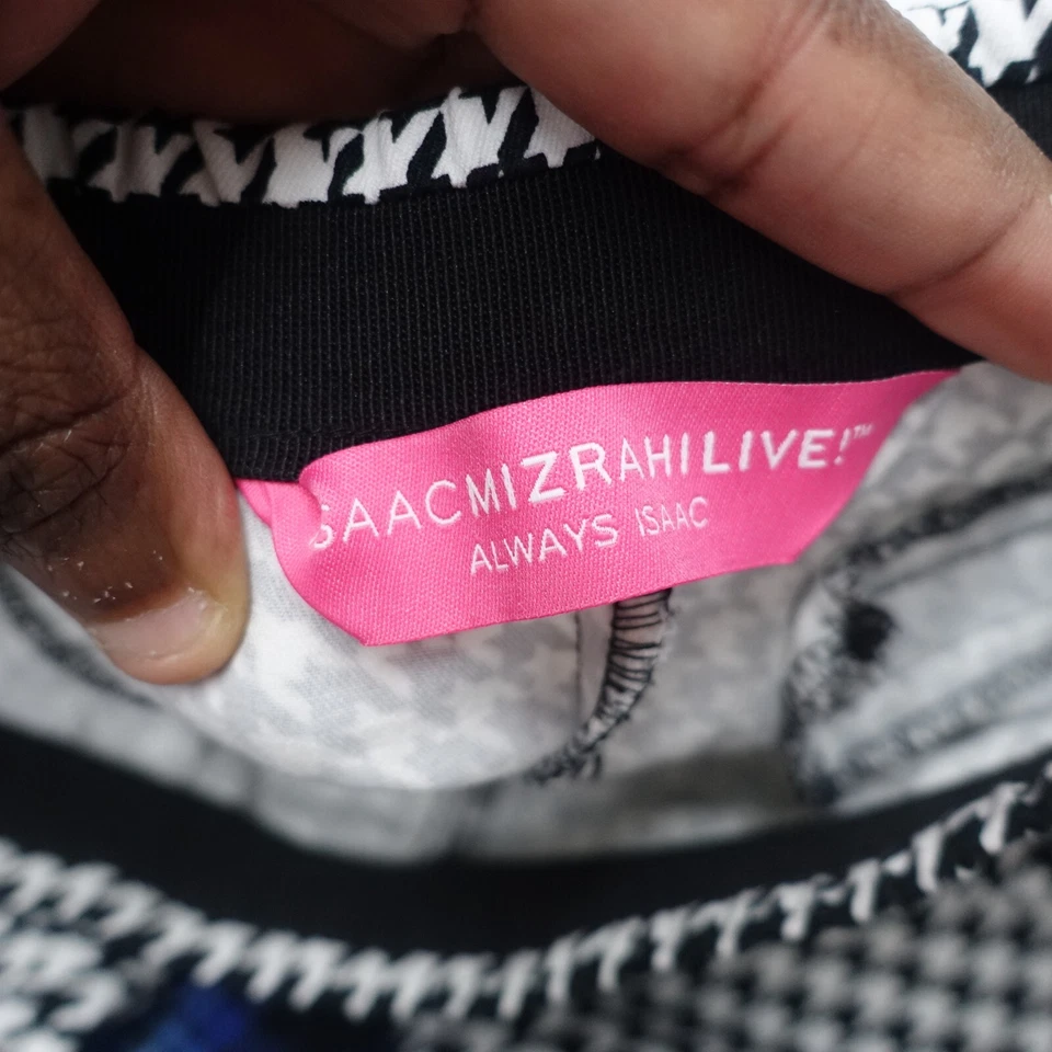 Isaac Mizrahi Pants Women 4 Petite Black White Houndstooth Elastic Waist Pull On - Image 4 of 4