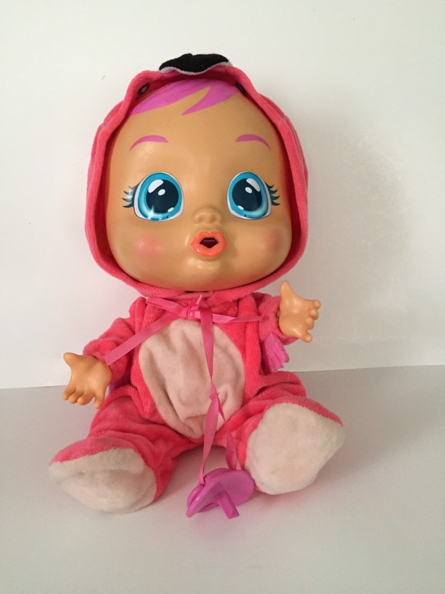 Cry Babies Fancy Crying Baby Doll Pacifier Flamingo Jump Suit