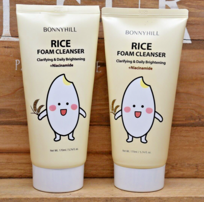 2 BONNYHILL Rice Foam Cleanser Clarifying & Daily Brightening + Niacinamide 