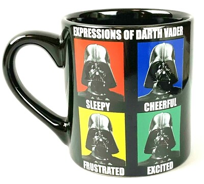 Star Wars Coffee Mug Expressions Of Darth Vader Funny Ceramic 2 Sided 20 oz.