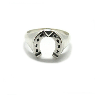 Stilvoller Sterling Silber Ring gestempelt massiv 925 Hufeisen Handarbeit