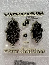 A HOLIDAY Close To My Heart Clear Stamps CTMH Christmas Holly Saying A1115