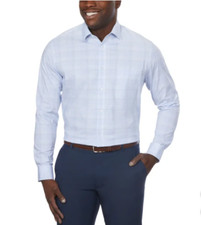 Calvin Klein Men's Wrinkle Free Dress Shirt, Light Blue, Size M 15-15.5, 36/37 