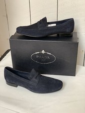 Prada navy suede dress shoe Mens Retail $595