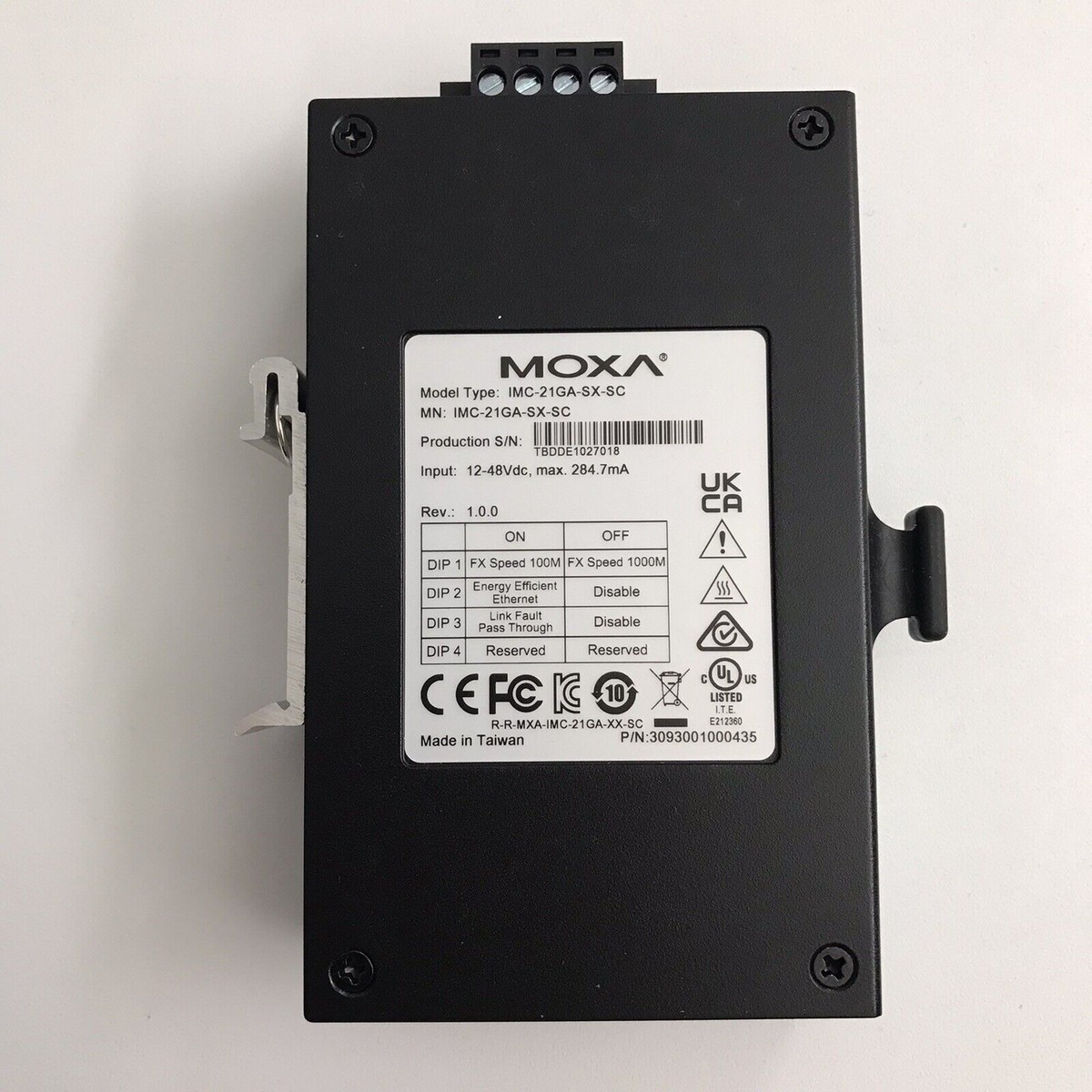 1PC New MOXA IMC-21GA-SX-SC Gigabit Multimode Transceiver SC