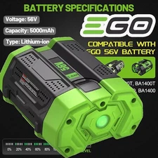 New 5.0Ah For Genuine EGO BA5600T Power + 56V 10Ah Lithium-Ion Battery Replace