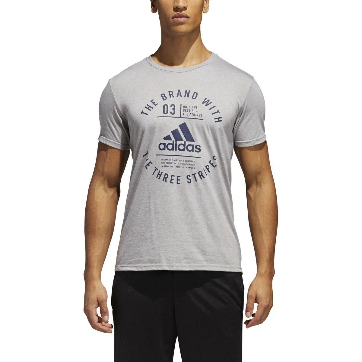 CF8280 Mens Adidas Badge of Sport Three Stripe Life Emblem Tee