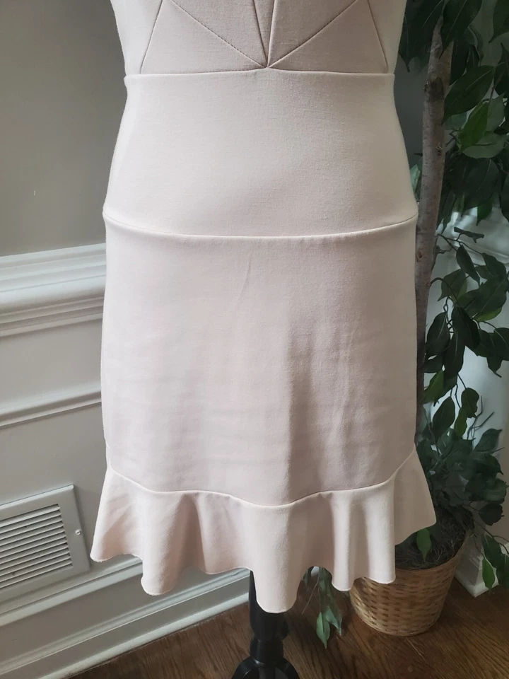 Vestido para mujer Jennifer Lopez beige poliéster cuello en V sin mangas hasta la rodilla 10 Foto 4 de 4