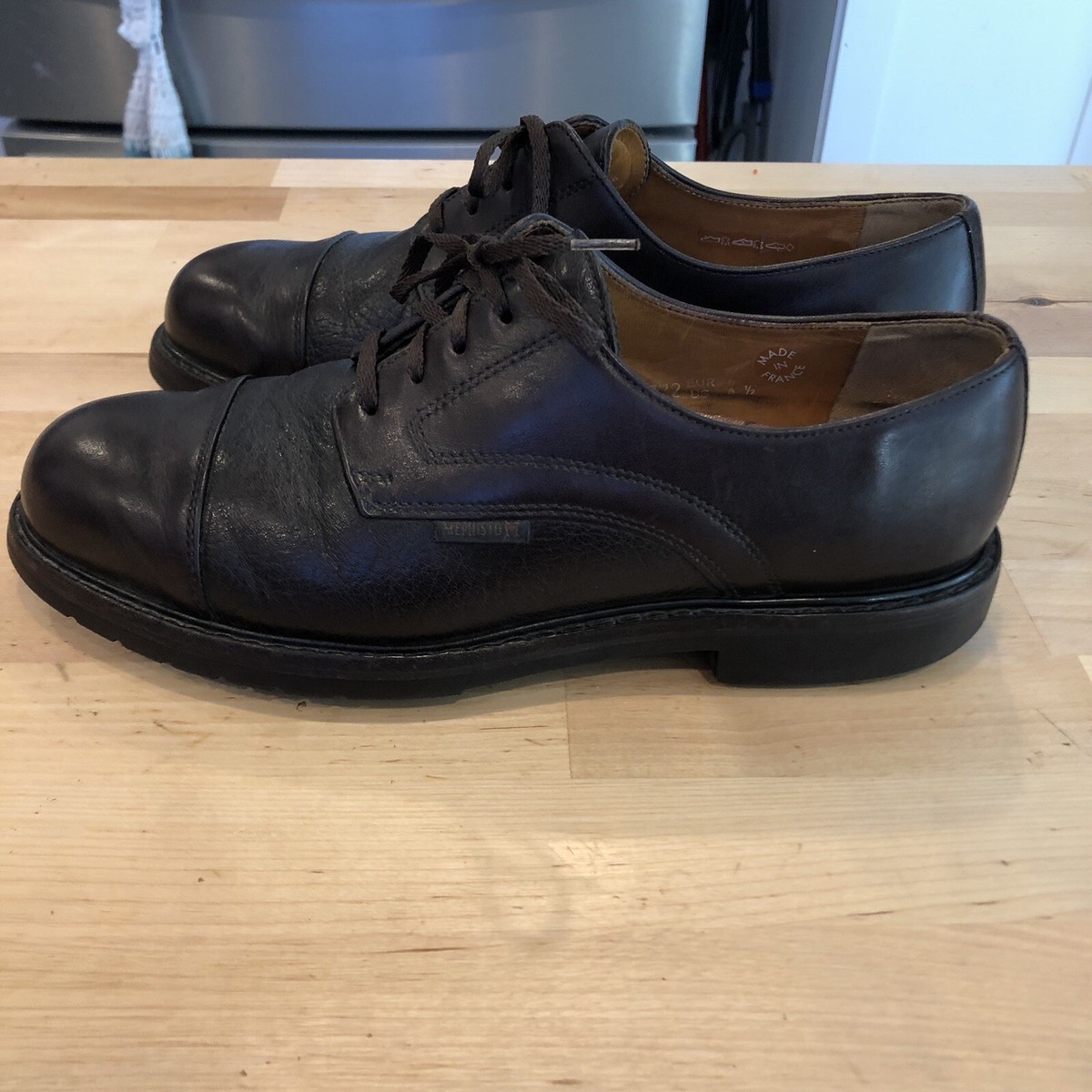 Mens Mephisto Melchior Cap Toe Oxfords Brown Leather Shoes 