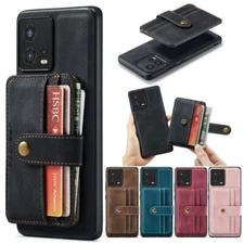 Shockproof 2in1 Magnetic Wallet Leather Case Cover For Motorola Moto S30 X30 Pro