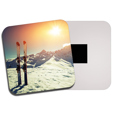 Skiing Fridge Magnet - Skis Snow Mountains Snowboarding Skier Cool Gift ...