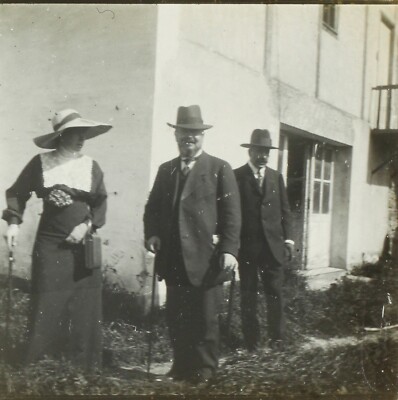 FRANKREICH Mode Kleidung Herren Frauen Winter 1912, Foto Stereo Glasplatte VR2L12n11
