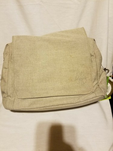 Gray Foldover Messenger Diaper Bag 