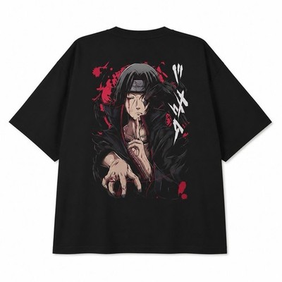 Itachi Uchiha Shirt Schwarz Anime Naruto T-Shirt Herren Damen Baumwolle