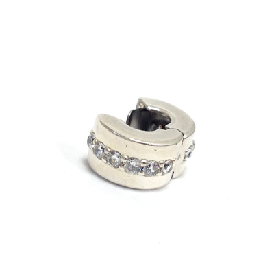Auth. Pandora ALE S925 Sterling Silver Clear Sparkling Row Clip