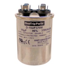 USA Run Capacitor 15 uF 370 VAC Round, Electrical Motor HVAC Replacement