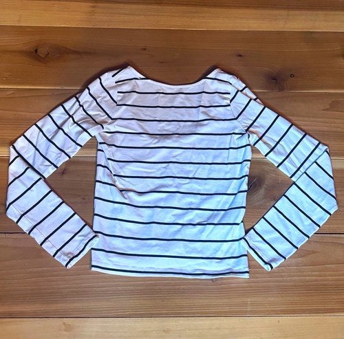 Madewell MW Long Sleeve Striped Scoopback Tee Size Small