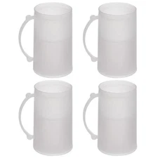 4 Set Freezer Mugs 14 oz Frosty Freezer Mug Keep Drink Cold Ice Frozen Cup New