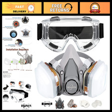 Reusable Half Face Respirator Set - Protective Filter for Painting, Welding, Car