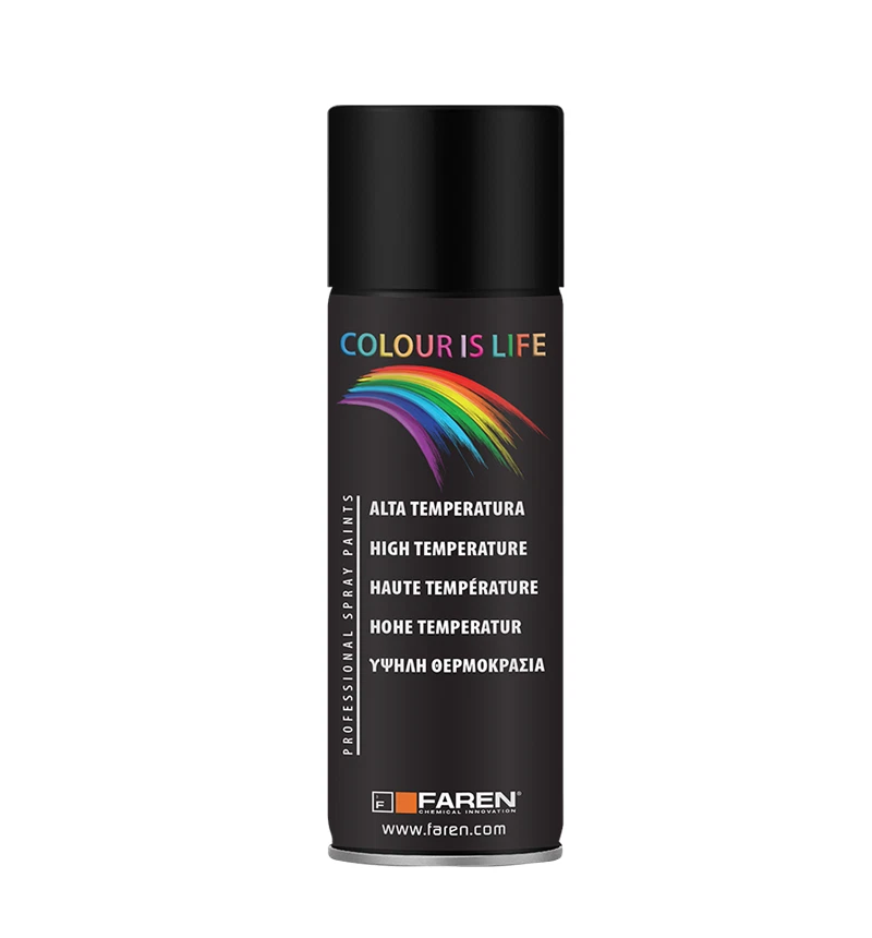 Vernice Spray ad Alta Temperatura per Pinze Freni Marmitta Motore Nero Opaco  - Immagine 2 di 3