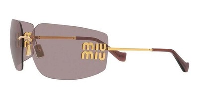 Miu Miu Sunglasses MU 54YS Gold Light Purple Brown 5AK0/6I Women