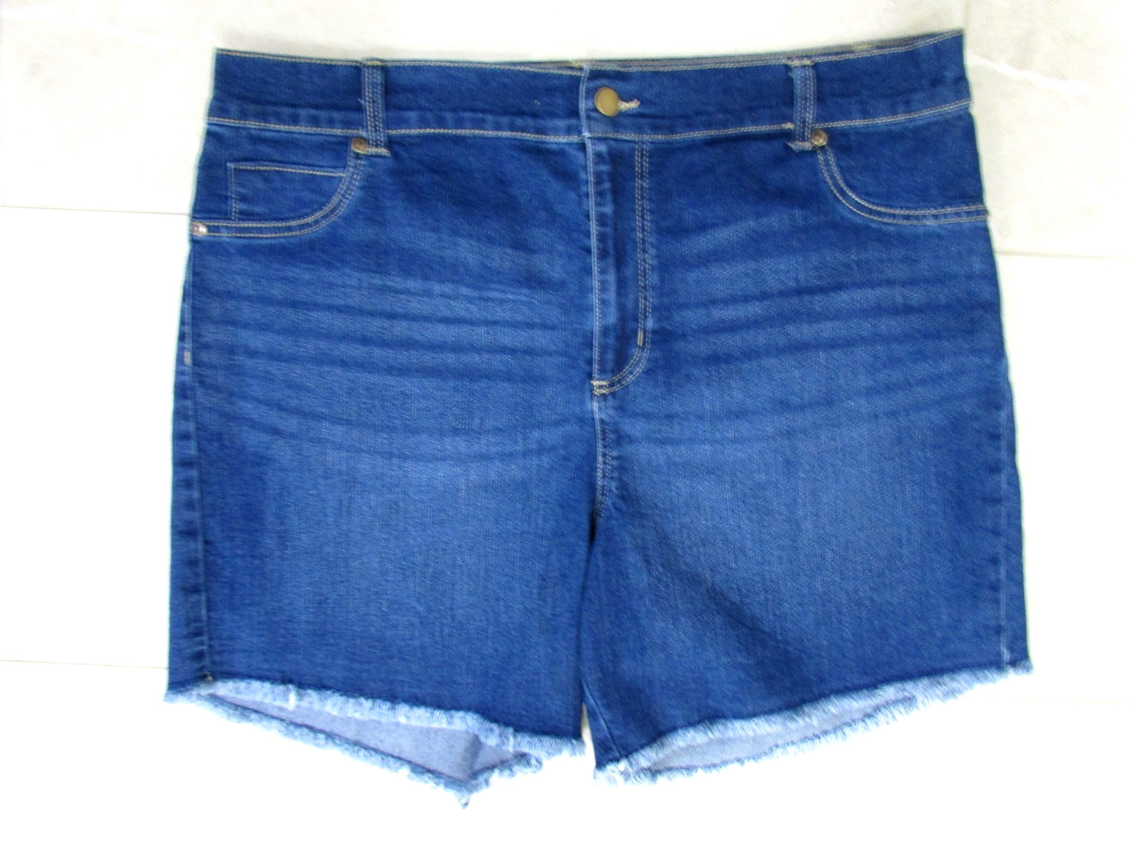 Just Be Womens Jean Shorts Size 2X High Rise Stretch NWOT