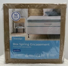 Cal King Linenspa White Box Spring Encasement Full Bed Bug Dust Mite Protection