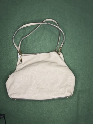 Micheal Kor Raven Large Beige Leather Shoulder Bag