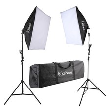 Studio Photo Soft Box Lighting Kit Photography W/2 Adjustable Stand 135W Bulb