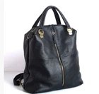 New Designer Cowhide Leather Women's Black Leather Backpack Handbags Travel Bag