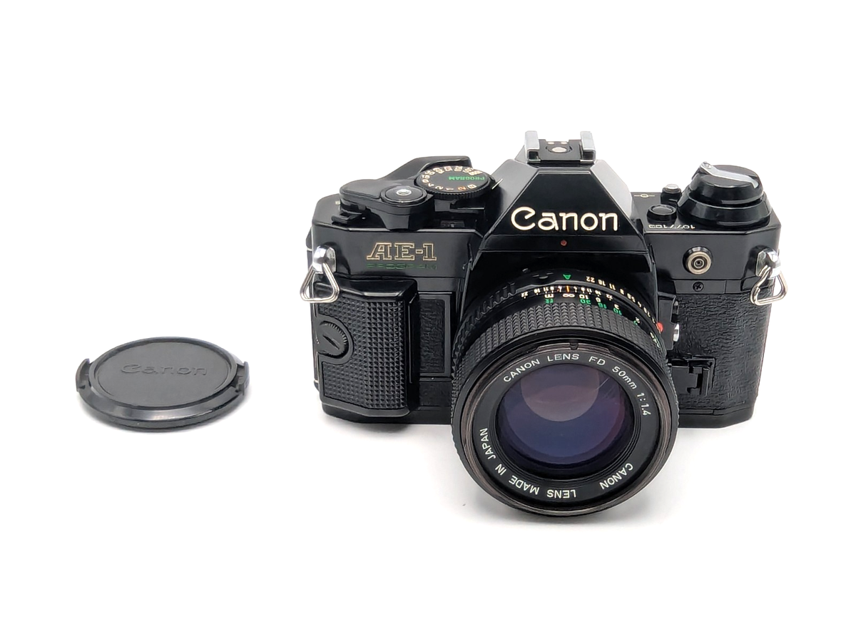 N.MINT] Canon AE-1 Program Black Film Camera + New FD NFD