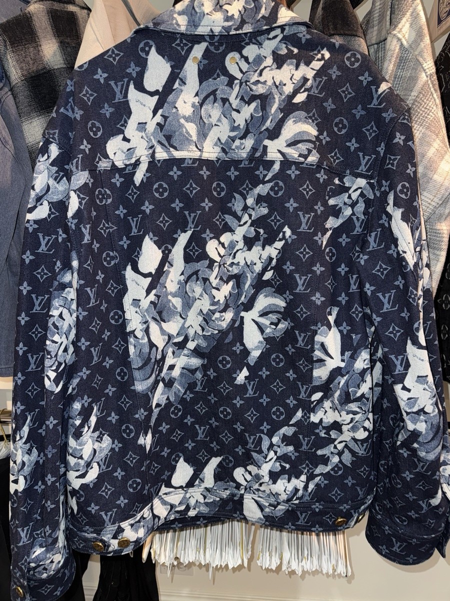 Louis Vuitton Men's Monogram Printed Blue Floral Denim