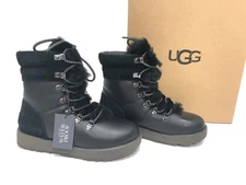 UGG Women's Viki Waterproof Lace Up Black Leather Boots 1017493 Size 5