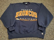 Vintage 90's Denver Broncos Sweatshirt Russell Athletic Size Large