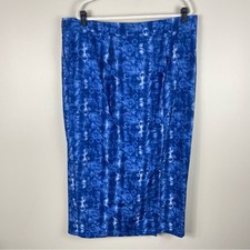 Ripskirt Hawaii XXL Blue Tropical Floral Midi Wrap Skirt Womens Vacation Beach