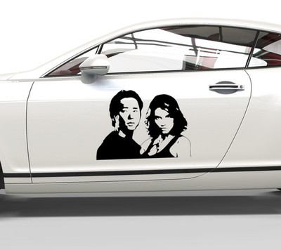 Autoaufkleber The Walking Dead - Glenn und Maggie